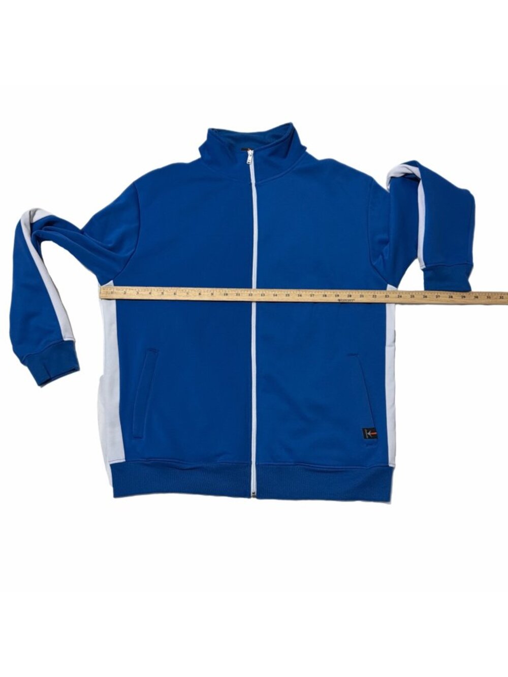 Screenshot Jacket Mens XL Blue Track White Stripe Y2K Rapper Soccer Athleisure - Picture 5 of 14